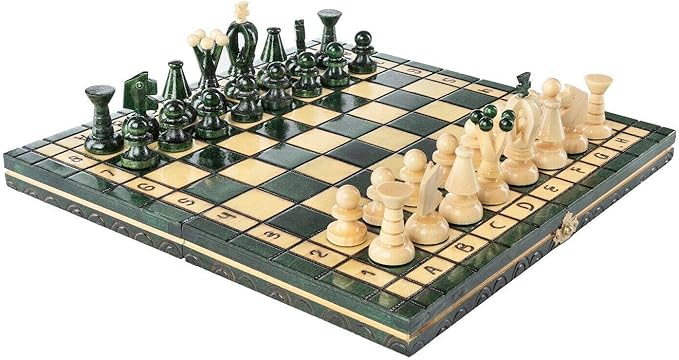 Chess and games shop Muba Wooden Chess Set Paris Apple Wooden International Board Vintage Carved Pieces - 14 inches