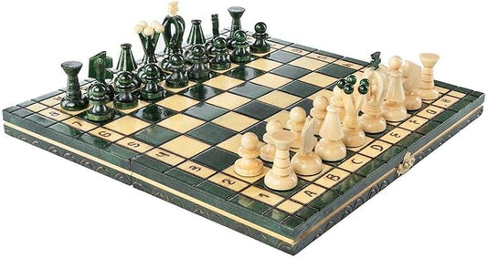 Chess and games shop Muba Wooden Chess Set Paris Apple Wooden International Board Vintage Carved Pieces - 14 inches