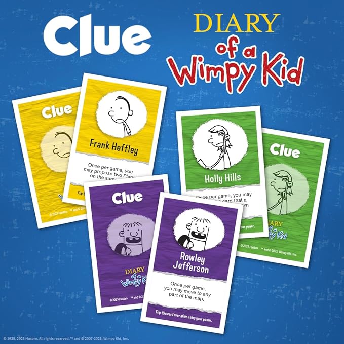 CLUE: Diary of a Wimpy Kid | Solve The Mystery in This Officially-Licensed Collectible Clue Game Featuring Characters & Locations from The Popular Book Series Diary of a Wimpy Kid