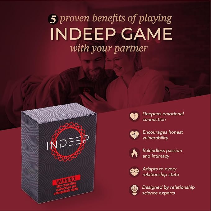 Couples Game - Unique Conversation Cards w/Deeper Challenge Layer - Romantic Couple Games for Date Night, Intimacy & Connection - Couples Gift for Him & Her - Anniversary or Valentine’s Day
