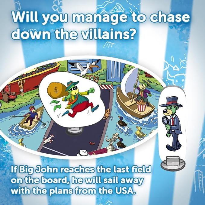 Trefl Spy Guy Chicago Detective Board Game, Chicago Symbols, Searching for Evidence and Catching Criminals, Large Board with a City, Family Game for Adults and Children from 5 Years Old