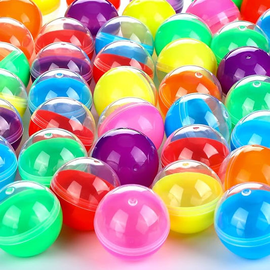 Sosation 150 Pcs 1.77 Inch Gumball Vending Machine Capsules Empty Round Capsules Plastic Containers Toy Supplies for Prizes Party Favors