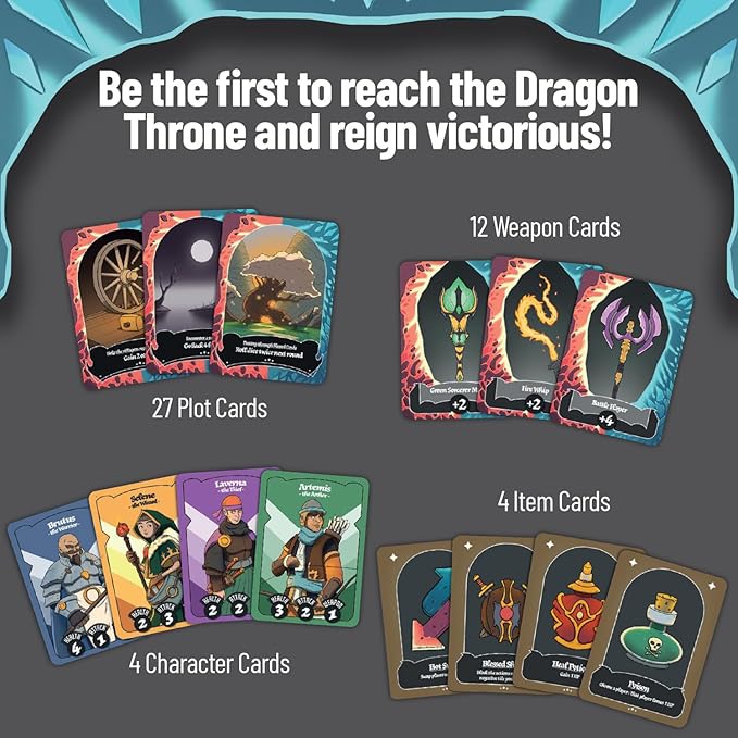 The Hunt for The Dragon Throne - Board Game for Kids Ages 8+, 2 to 4 Players - 45-60 Minutes Playing Time - Interactive Games for Boys and Girls - Fun Board Games for Family Nights & Game Events
