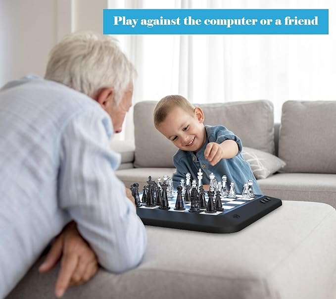 P6 Electronic Chess Computer Chess Electronic Chess Board Chess Computer Talking Smart Chess Board Electronic Chess Set Magnetic Chess Game with LED for Kids & Adults Learn Chess