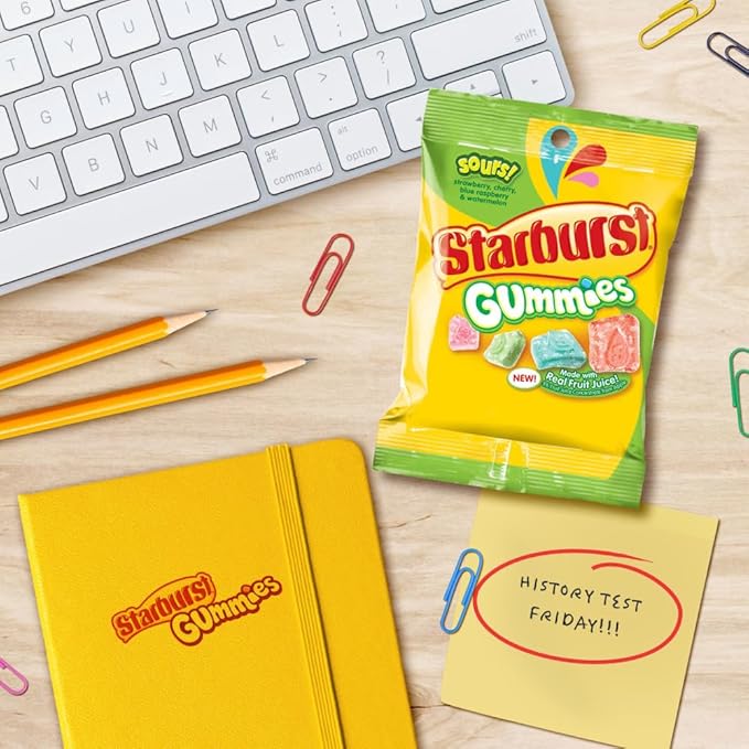 STARBURST Gummies Sours Gummy Candy, 5 oz Bag (Pack of 12)