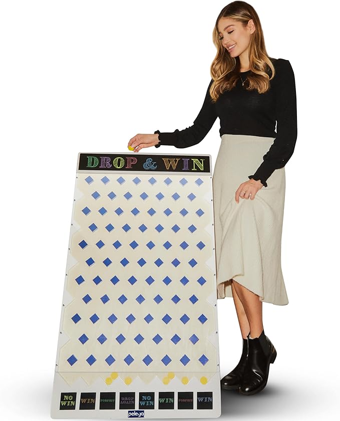 Extra Large Prize Drop Disc Game Wood 41.3" x 23.6" with Chalkboards Carnival Game Trade Show (Includes Plastic Cover)