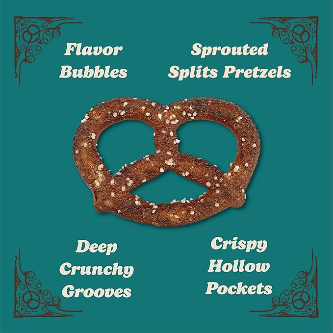 Unique Snacks Sprouted Splits Pretzels, Sprouted Pretzels, Delicious Homestyle Baked Snack Bag, OU Kosher, and Non-GMO Food, No Artificial Flavor, 8 Oz. Bag, Pack of 12