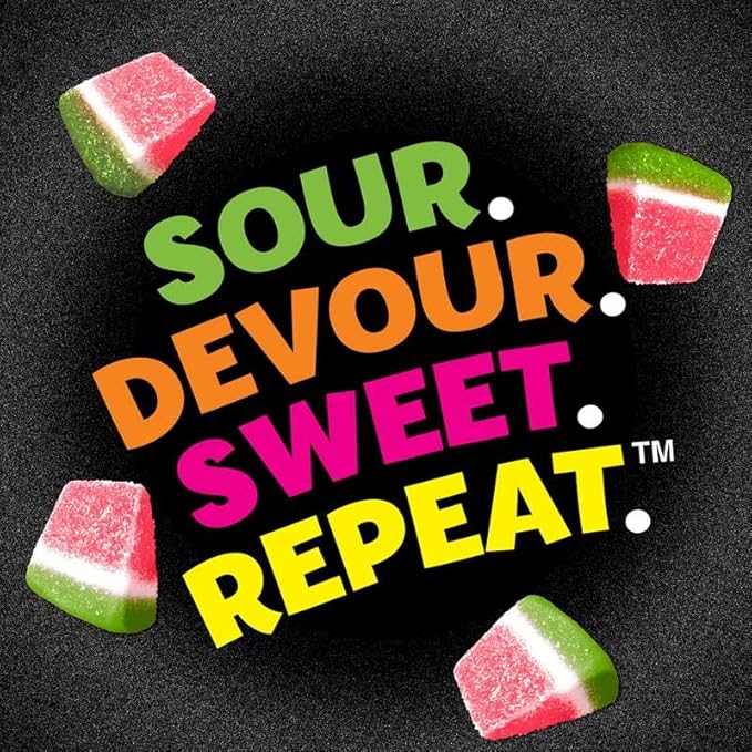 SOUR JACKS, Sour Gummy Wedges, Watermelon Flavored Candy, 5oz Bag (12 Pack)