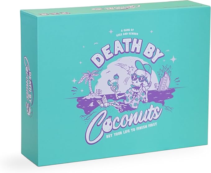 Death by Coconuts - Risk and Reward Family Board Game - 250 Cards - 2-8 Players - Suitable for Adults and Teenagers