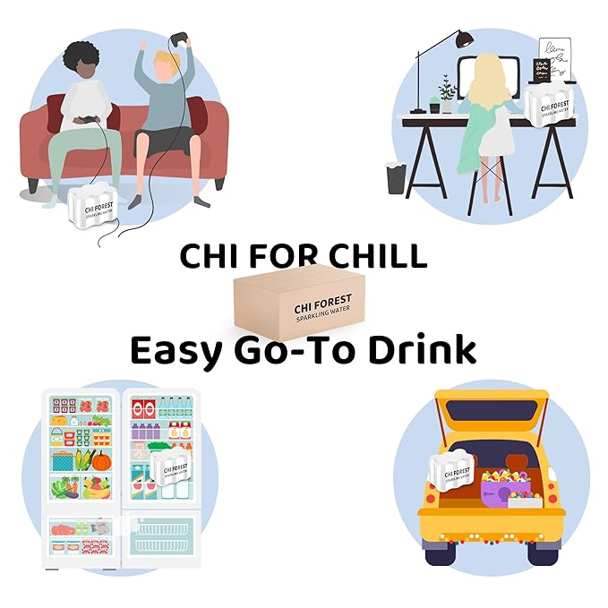 CHI FOREST Grape Delight sparkling water, 0 Sugar 0 Carolies, 11.16 oz* 24 Cans