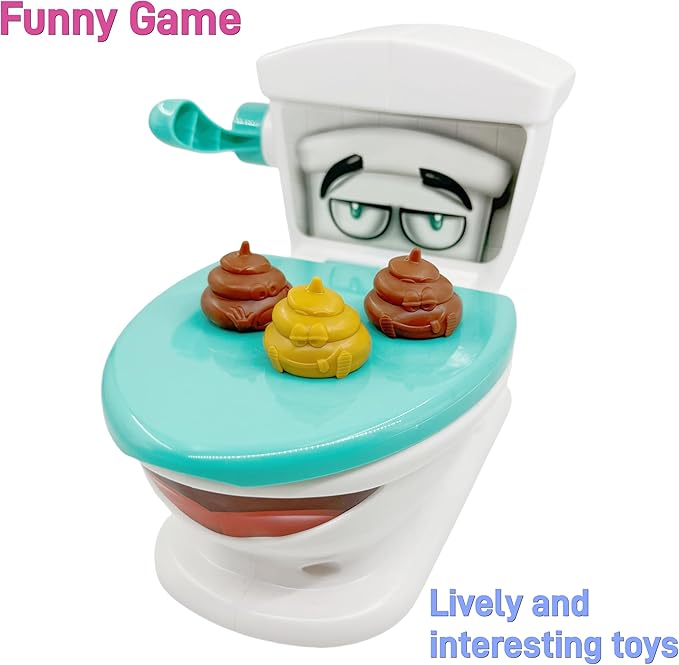 Poop Shoot Toilet Game, Funny Poop Family Board Game for Kids and Adults, Includes 12 Poop Toys, 2 Launchers and A Sticker, Gift for 4+ Year Olds Kids
