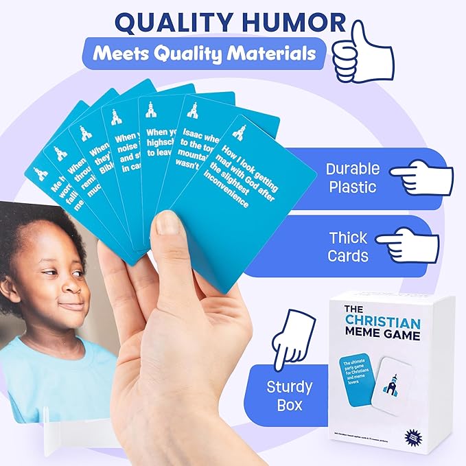 for Family Fun– Clean, Hilarious Bible Game with 75 Memes & 360 Faith-Based Captions – Family Meme Game, Christian Gift for Teens & Adults 10+, & Youth Group Bible Card Game