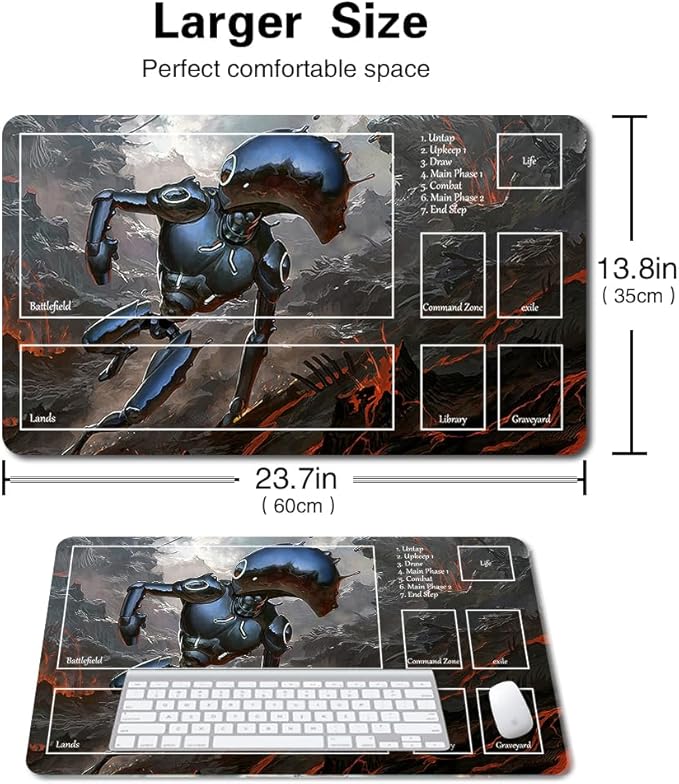 Board Game MTG Playmat Games Size 60X35 cm CCG Compatible for TCG RPG CCG Play mats (Shimmer-Myr-Zone)