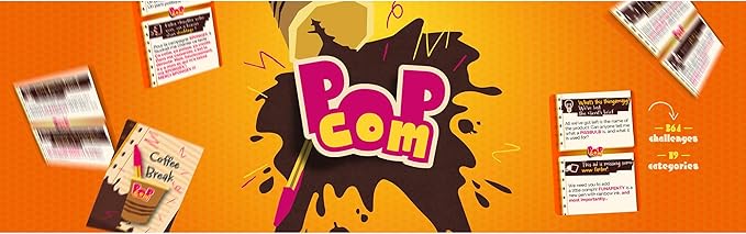 Pop Com - Hillarious Party Game, 364 Challenges to Become Advertising Champions, Offbeat Family Card Game, Ages 13+, 4-14 Players, 20 Min