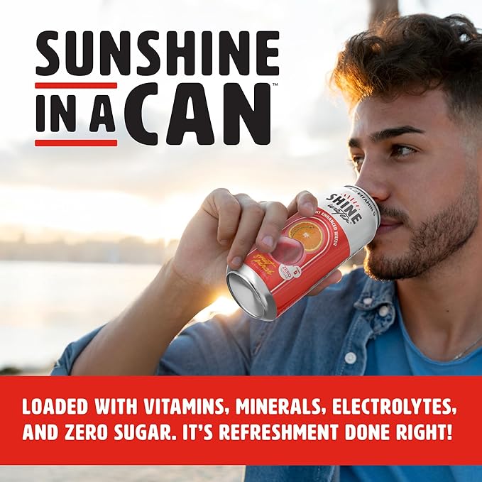 ShineWater Vitamin D Hydration Electrolyte Drink - Flavored water with electrolytes, Sugar-Free, Magnesium, Zinc, Vitamin B12, Folic Acid, Plant-Based, Low Calorie - Fruit Punch Fruit Water 12 Pack