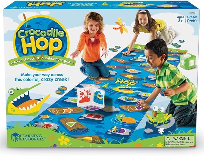 Learning Resources Crocodile Hop Floor Game - Ages 3+ Indoor Games for Toddlers, Gross Motor Skills Toys for Kids, Preschool Learning Activities