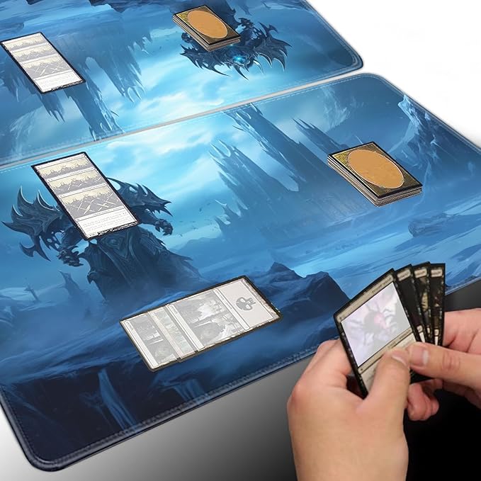 Board Game for TCG Playmat Table Mats Games Size 60X35 cm Mousepad Compatible for MTG RPG CCG Trading Card Game Play mats with 6 Dice (Playmat 135)