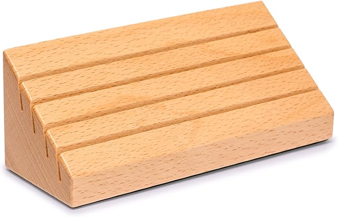 Yellow Mountain Imports Standard-Size Solid Beechwood Playing Card Holders/Racks - Set of 2 Card Organizers