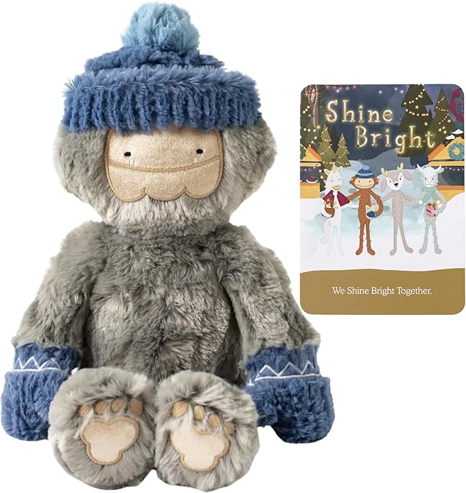 Slumberkins Shine Bright Bigfoot Kin Plush + Affirmation Card - Promotes Positive Self-Esteem, Authenticity & Community - Holiday SEL Toys for Boys and Girls