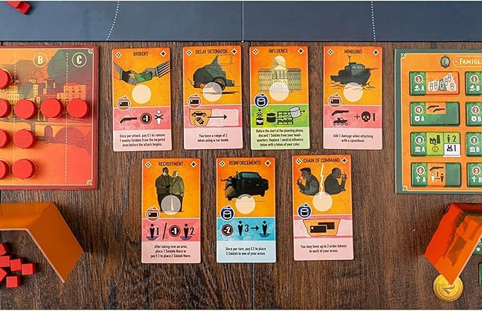 Capstone Games La Famiglia: The Great Mafia War - Capstone Games, 2-vs-2 Team Strategy Board Game, Based in 1980's Sicily, 4 Players, 90-180 Minute Game Play Time, Ages 16+