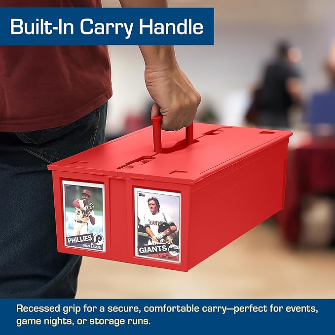 BCW Collectible Card Bin – (Single, Red) | Holds up to 1600 Cards | Plastic Storage Box for Pokémon, MTG & Sports Cards