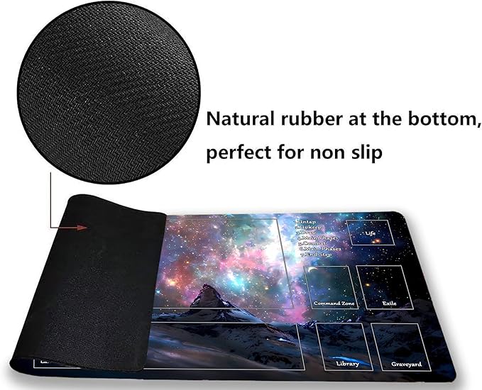 MTG Playmat, Game Play Mat for MTG TCG 24 x 14 inches Trading Card Inked Game Playmats with Storage Bag Smooth Rubber Surface Battle Game (Playmat 7)