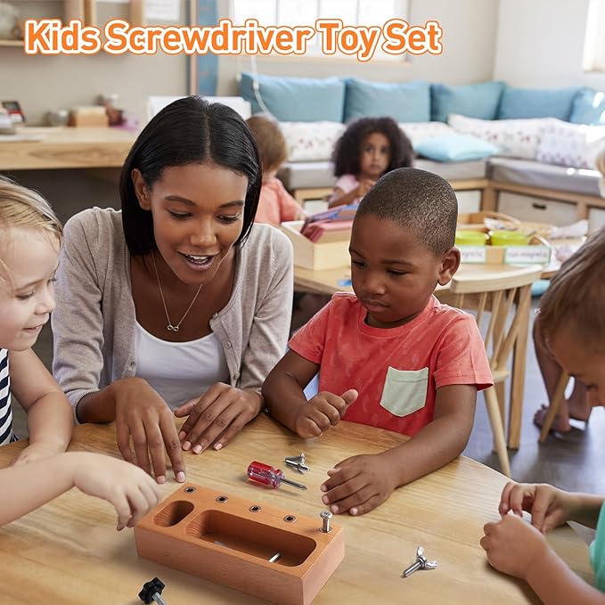 Kids Screwdriver Toy Set, Busy Board Sensory Toys for Toddlers, Kids Tools Set Preschool Learning Activities, Fine Motor Skills Toys for 3 4 5 Year Old, Sensory Toys for Kids with Autism