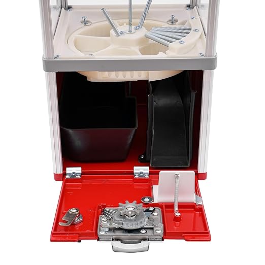 Candy Vending Machine 4X 25 Cents Toys Candy Dispenser Gumball Machine for Retail Stores Parks Game Halls and Home,10.2x10.2x25.2in,with 2 Keys (Red)