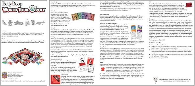 MasterPieces Opoly Board Games - Betty Boop World Tour Opoly - Officially Licensed Board Games For Adults, Kids, & Family