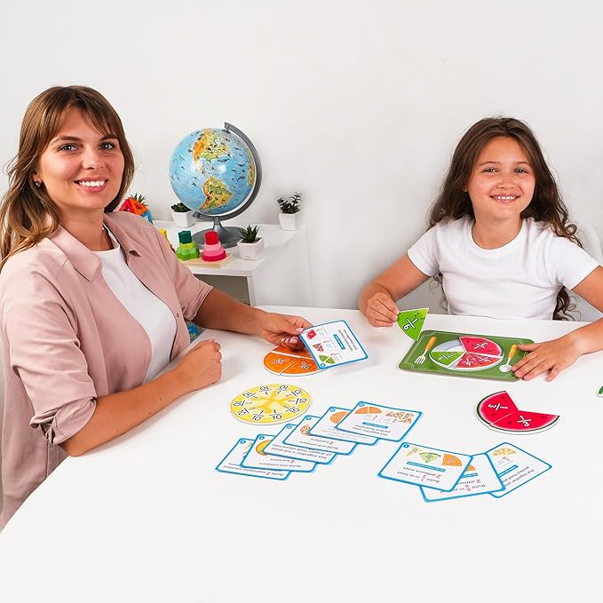 112 PCS Yummy Magnetic Fractions - Magnetic Fraction Tiles & Circles, Bars, Classroom Math Manipulatives, Fraction Manipulatives for Elementary Teachers 2nd, 3rd, 4th, 5th Grade - Simply Magic