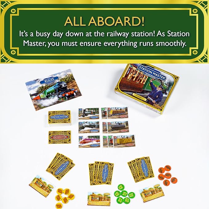 Calliope Games Station Master - Railroad Strategy Board Game for Family Game Night - Fun for Kids & Adults - 2-6 Players - from The Makers of Tsuro and Roll for It!
