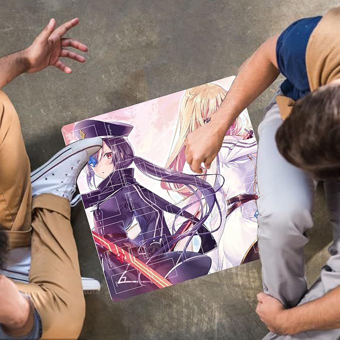 Card Rubber Mat - 2 Player, Square playmat for Gamer 60x60cm/23.6x23.6inch