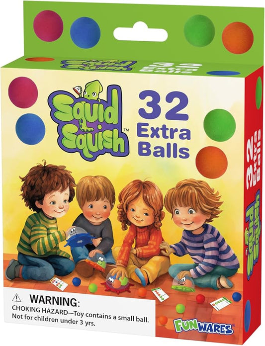 Funwares Colorful Squid Squish: Dynamic Floor Game for Kids, Boosts Kids' Learning and Coordination, Counting and Number Game, Active Play, and Quick Thinking, 2-4 Players, Ages 4-8. (32 Spare Balls)