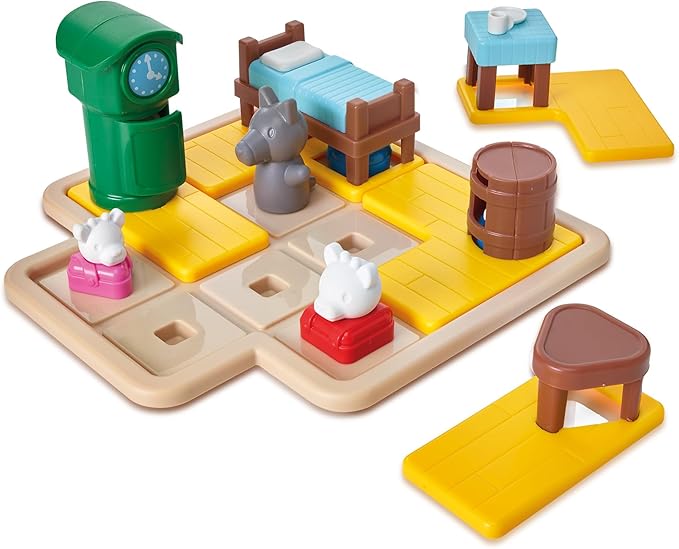 SmartGames Hide and Goat Seek - A Preschool Puzzle Game for Ages 3-7 Featuring 48 Challenged and a Bonus Picture Book