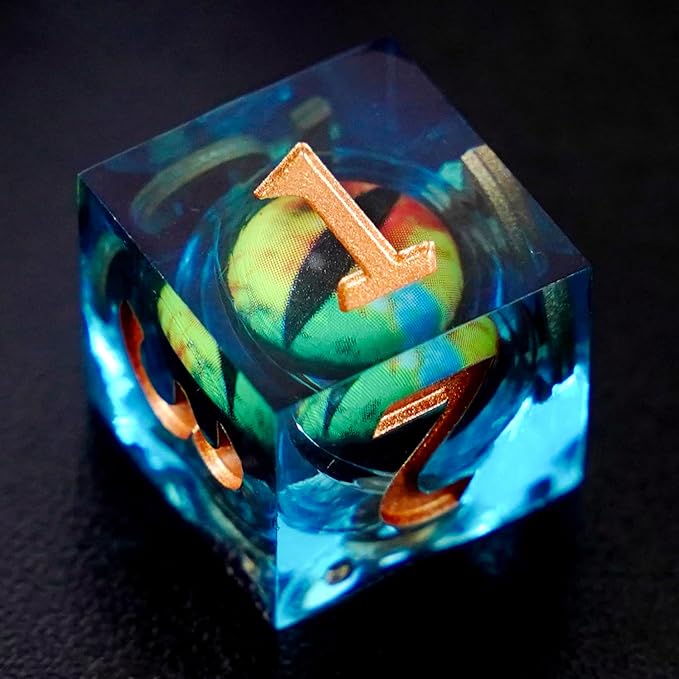 Liquid Core Dragon Eye DND Dice Set,Polyhedral Dice Set for Dungeons and Dragons TTRPG