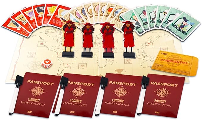 Carmen Sandiego Board Game - Bunde with Carmen Sandiego Acme's Most Wanted Board Game Plus Bookmark | Carmen Sandiego Toys for Kids