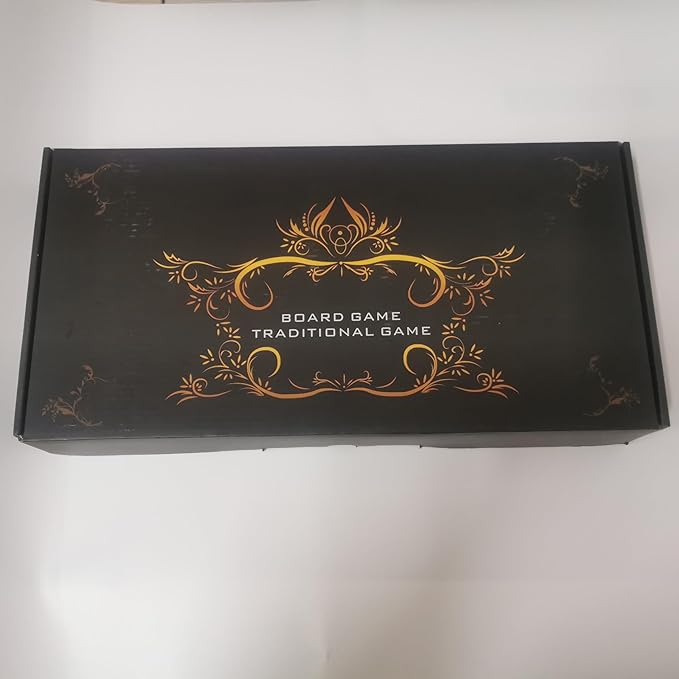 Wooden Inlaid Backgammon Set, Classic Strategy Board Game Case 15.7" Large Size, Backgammon with Checkers Pieces for Adults and for Children