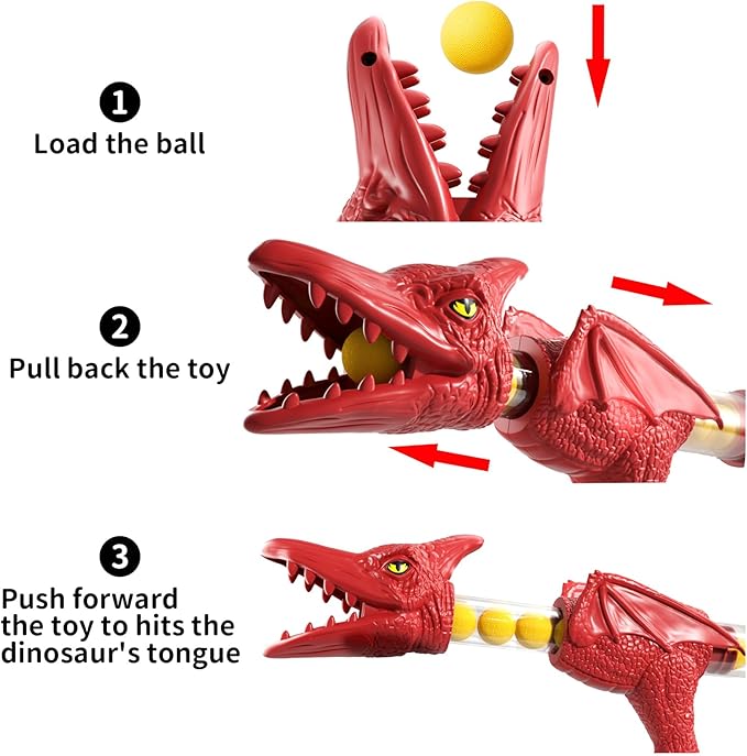 Babyhome Movable Dinosaur Shooting Toys for Kids 3 4 5 6 7+ Years, Tyrannosaurus Shooting Game with Water Mist Spray and Pterosaur Air Pump Foam Shooting Toys (Navy)