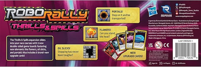 Renegade Game Studios: Robo Rally - Thrills & Spills Expansion - Strategy Programmed Movement Board Game, Racetrack, New Grids, Ages 12+, 2-6 Players