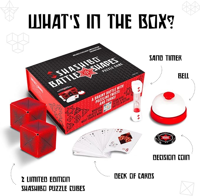 SHSHAIBO Battle Shapes Magnetizing Puzzle Game – Play Solo or with a Friend - Challenging Shape Shifting Box Game for Adults & Kids Ages 8+ with Puzzling Twists and Turns by Fun in Motion Toys