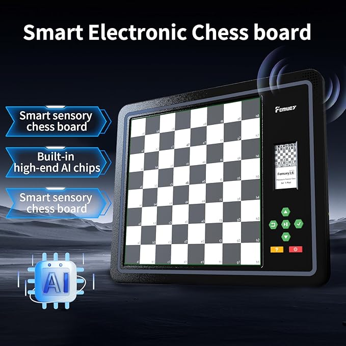 Electronic Chess Set, Electronic Chess Board Game, Computer Chess Game, Chess Set Board Game, Electronic Chess Set Game, Chess Sets Games Lovers, for Beginners Great Partner for Play and Practice