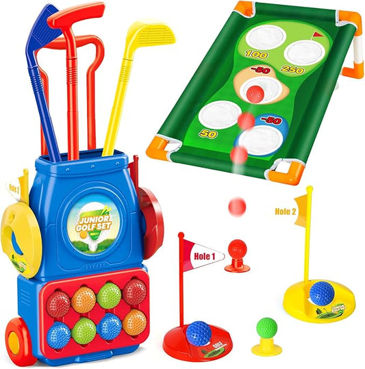 TOY Life Kids Golf Clubs Set 3-5 Toddler Golf Set for Age 5-8, Indoor and Outdoor Golf Toys Birthday Gift