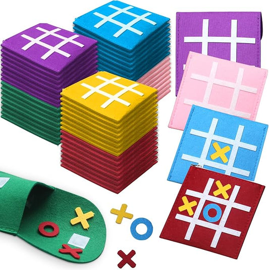 48 Pcs Tic Tac Toe Strategic Board Game, Mini Strategic Board Game for Kids Family,Classic Mini Board Toys, Board Gifts for Students with Envelope,Birthday Party Gifts