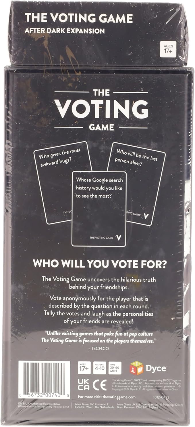 The Voting Game + After Dark Expansion Set - The Hilarious Adult Party Game About Finding Out Who Your Friends are - Perfect for College Students, Fun Parties & Board Games Night with Your Group