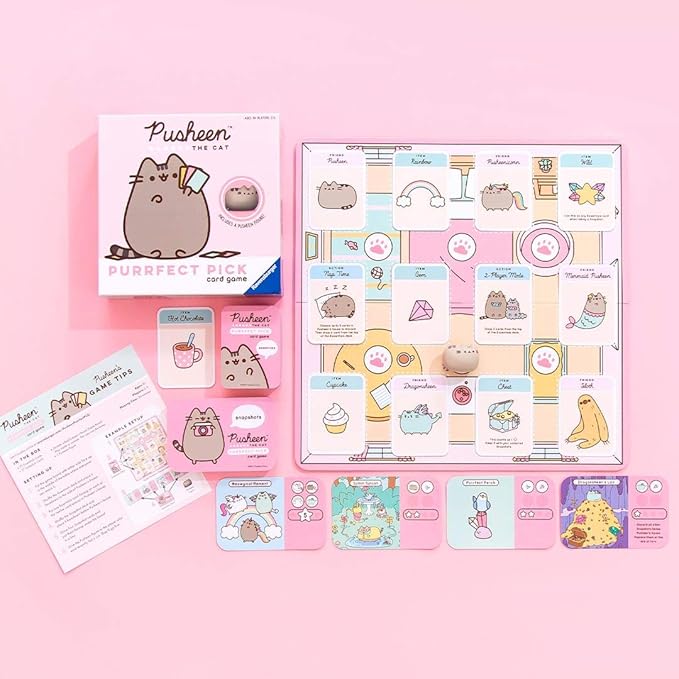 Ravensburger Pusheen Purrfect Pick Game - Fun Family Activity | Ideal for Cat Lovers and Pusheen Fans | Engaging Gameplay | Suitable for Ages 8 and Up | Pink Edition