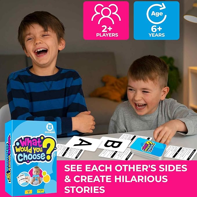 QUOKKA Board Game for 8-12 Year Olds - Family Card Game for Kids Ages 6-8 - What Would You Choose | Do Kids Rather? | Pick Your Answer | Get to Know You - Fun Game Night for Boys & Girls