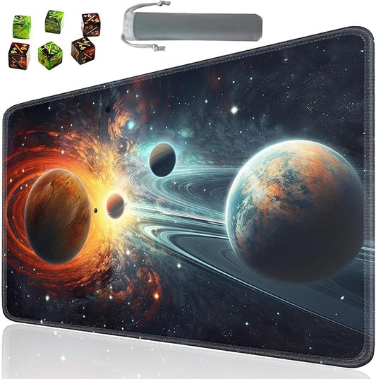 Board Game for TCG Playmat Table Mats Games Size 60X35 cm Mousepad Compatible for MTG RPG CCG Trading Card Game Play mats with 6 Dice (Playmat 122)