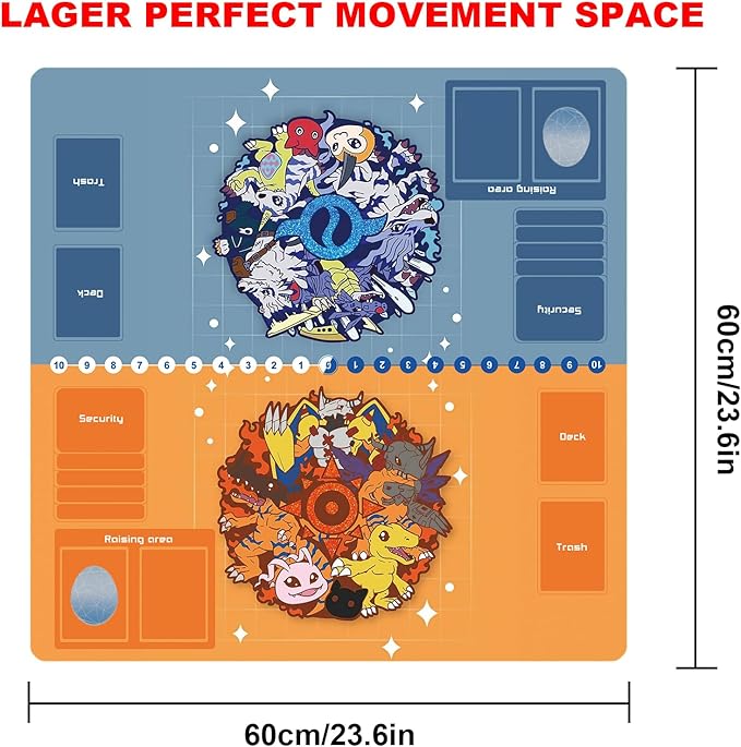 DTCG playmat 2 Player Duel Mat Gaming Competition Pad Mat Card Binder Deck 60 * 60CM 23.6x23.6in
