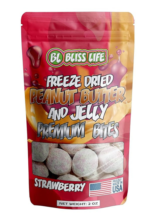Freeze Dried PB&J Strawberry Candy Exotic new TikTok Trend Unique Novelty Snack that Melts in your Mouth 2oz