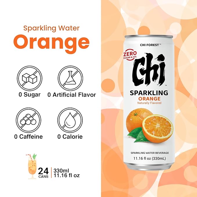 CHI FOREST Orange sparkling water, 0 Sugar 0 Carolies, 11.15 oz* 24